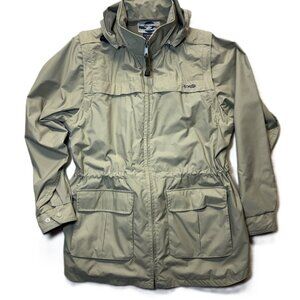 ExOfficio Khaki Hooded Utility Travel Outdoor Jacket Women's Large